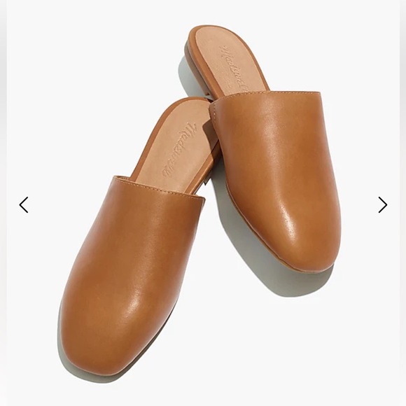 Madewell Shoes - Madewell Cory leather flat mules English saddle tan size 8